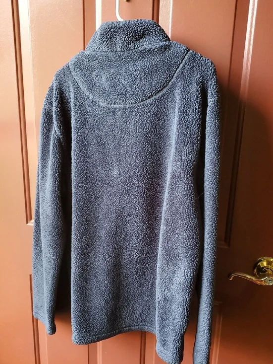 True Grit Men’s Navy Sherpa Zip Pullover - Picture 11 of 12